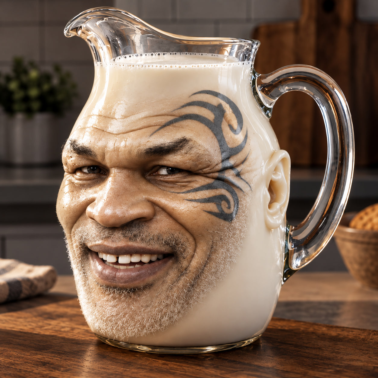 The MILKTYSON milk pitcher character